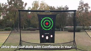 Golf Practice Hitting Net for Driving Real Balls - 10x7ft Heavy Duty Golf Nets for Backyard with Hitting Target Indoor & Outdoor Driving Range Practice, Portable with Carry Bag