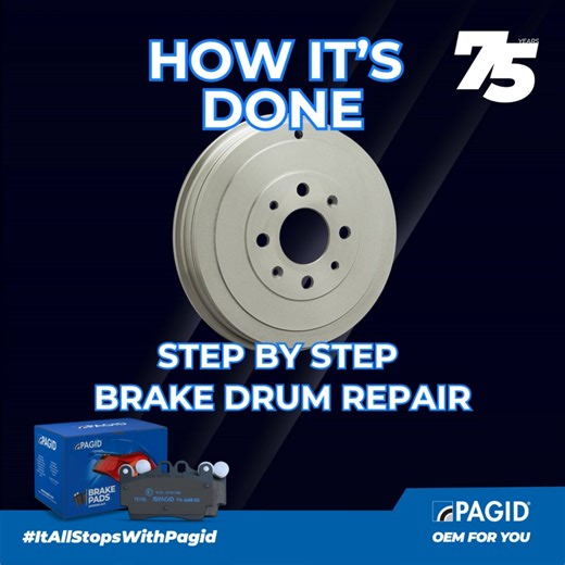 How it’s done - a step by step brake drum repair As part of Pagid’s commitment to exceptional OEM product development, providing technical advice across all our product ranges is essential. Including those all everyday repairs, replacements installations or those real head scratchers. Below is a step by step guide on how to repair a brake drum. #1 Measure diameter - Check the brake drum for any wear and damage. Using the appropriate tool, measure the diameter and check if it’s in accordance with