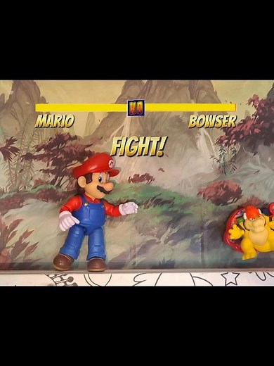 Mario vs Bowser Street Fighter Stop Motion