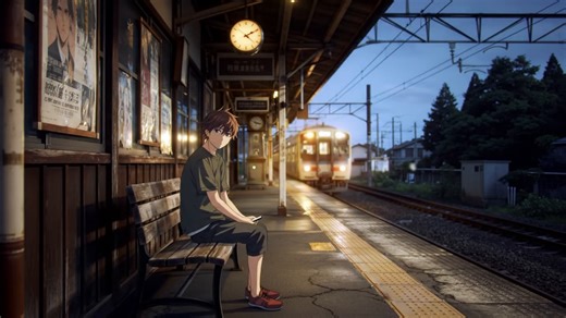 Anime Boy, Alone Boy With Train, Lonely Boy In Railway Station. Free Stock Video