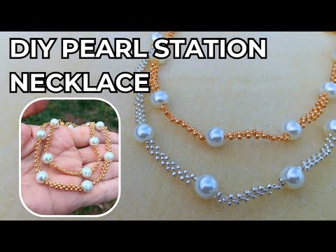DIY Pearl Station Necklace | Beginner-Friendly