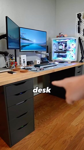 James Chambers | Tech Creator on Instagram: "My desk. My desk is the Ikea hack desk. It’s made up of 2 Alex drawers and a kitchen countertop. This has become a popular desk because of social media. #ikea #desk #setup #pcsetup #pc #pcgaming #pcgamer #pcmasterrace"