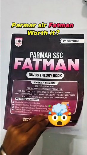 Fatman by Parmar SSC Book Review 😱 #shorts #study #studymotivation #motivation #viral #exam