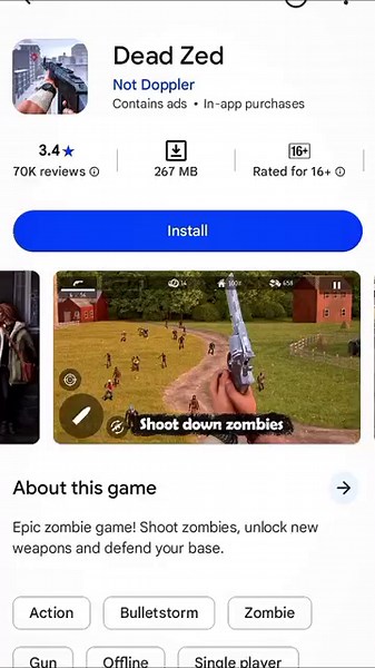 😱DEAD ZED OP GAMEPLAY-🔥 zombie headshots! Op gameplay 🎯#gaming #games