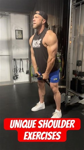 Try these 3 unique exercises your next shoulder day! #shoulders #workouts #bodybuilding #gymshorts