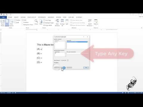 Keyboard Shortcut with Macros Record in Word