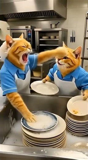 POV: You’re the Restaurant Dishwasher and They Won’t Stop Bringing Plates 😡🐱