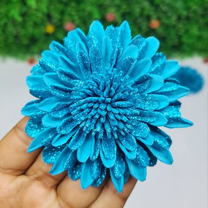 Dahlia Flower Crafts Ideas | How to make Flower Making Tutorial with Glitter foam sheet | SmirchS