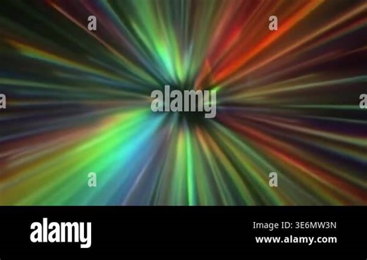 Abstract colorful light tunnel with radial streaks converging into dark center and glowing spectral motion Stock Video Footage - Alamy
