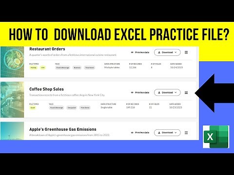 How to download excel practice file?