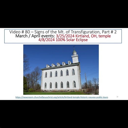 Video # 80c - SHORT - Signs of the Mt. of Transfiguration, Part # 2