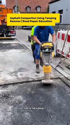 Asphalt Compaction Using Tamping Rammer | Road Repair Education.