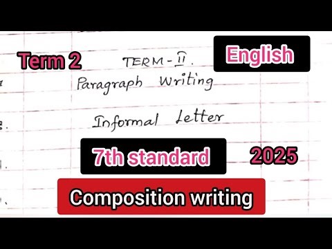 7th standard/ composition writing/ term 2/ English paragraph writing /informal letter @GjStudies