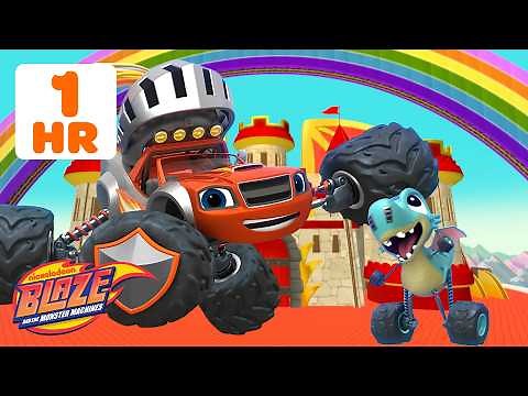 Knight Blaze Defends a Castle, Saves a Dragon, & MORE! | 1 Hour | Blaze and the Monster Machines