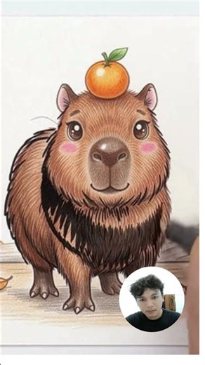 draw capybara cute animal #chibi #funny #animation