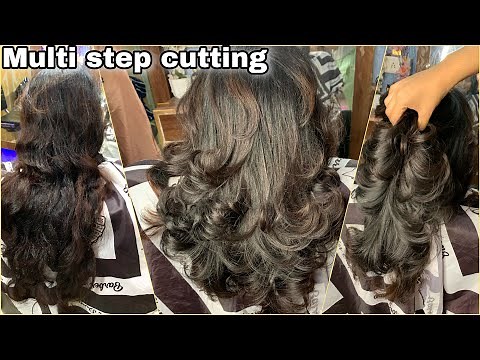 Multi step hair cutting | multi step with layer cut / haircut / step cutting