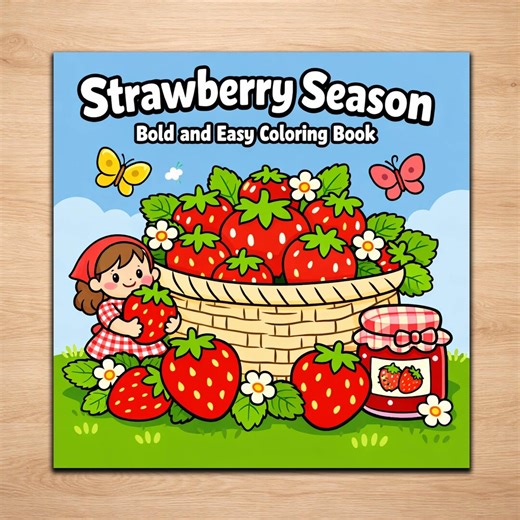 Strawberry Coloring Pages – Sweet Spring Printable Set - Etsy