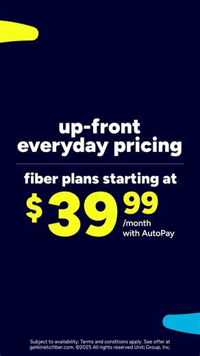 118K views · 404 reactions | We make fiber to fit your budget. Kinetic 100% fiber plans starting at $39.99/mo with AutoPay. | Kinetic Internet | Facebook