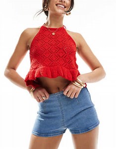 ASOS DESIGN denim micro shorts in mid blue | ASOS