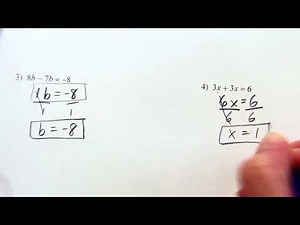 8th Intro Combining Like Terms to Solve Equations