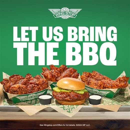 Let Wingstop bring the BBQ to YOU! Enjoy $0 Delivery Fee on all orders, all weekend long. | Wingstop | Facebook