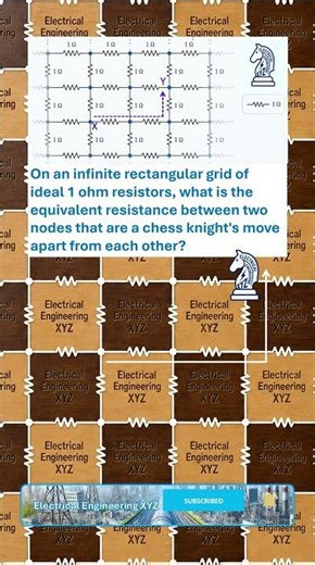 Chess Knight vs Infinite Resistor Grid! Mind-Bending EE Puzzle #Shorts #Physics