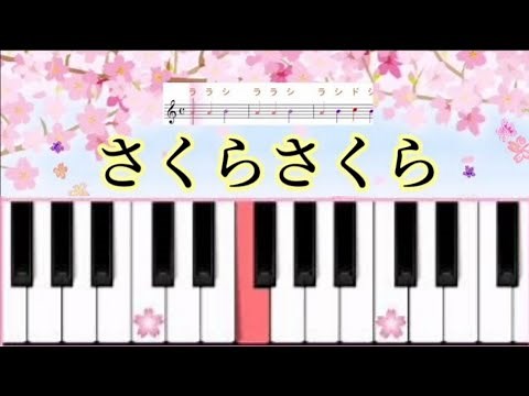 さくらさくら【簡単ピアノ】ドレミ付き楽譜