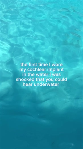 I remember the first time I wore my cochlear implant in the water with a water proof case, and I dove into the water and was mind blown that you could hear underwater. I don’t know why but I was not expecting to hear the rush of water and bubbles around me. I thought everyone that dove into the water heard nothing. I honestly didn’t like it! I preferred diving and swimming in silence. But that day I loved exploring this new world and listening to my snaps underwater. #deaf #swimming #deafcommuni