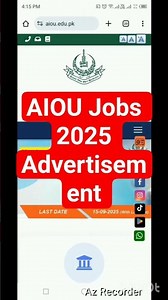 AIOU Jobs 2025 .. visiting Faculty