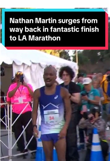 American Nathan Martin summoned a powerful finishing kick to chase down Michael Kamau with the finish line in sight during a dramatic final act in Century City that was more like a Hollywood ending. #nbcla