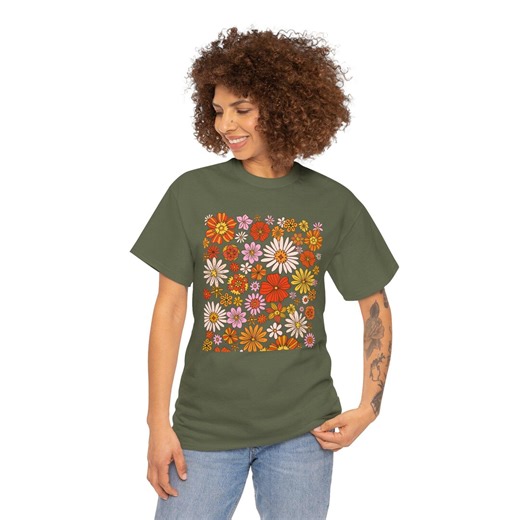 Vintage Floral Pattern Tee Retro Daisies & Wildflowers Boho Tee Wildflower Shirt Pastel Floral Nature T-shirt - Etsy