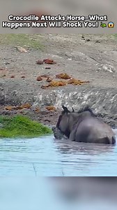 Crocodile Attacks Horse—What Happens Next Will Shock You #crocodile #CrocodileAttack #horse #horses #animalworld | Animal World
