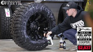 WHEELS: (20x12) Fuel Vapor (-44 offset) FINISH: Matte Black TIRES: Cooper Discoverer STT Pro 37X12.50R20LT Shop This Wheel/Tire Package >>> goo.gl/qgHZ6w Looking to make your tires as black as possible without the wet look. Try our "Back2Black" product to make your tires look NEW without spending a lot of time. >>> goo.gl/SnAd3b | Custom Offsets
