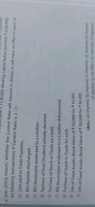 Question: Effects on Current RatioState, giving reason, wheth... | Filo