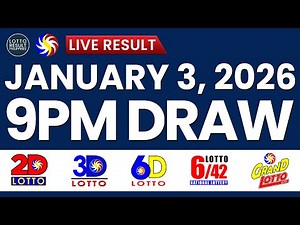 LIVE 9PM PCSO LOTTO RESULTS TODAY JANUARY 3, 2026 | SWERTRES EZ2