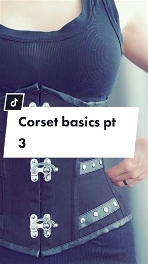 Part 3 of corset basics! #tightlacing! 1. Alternate lacing between top and bottom 2. Take it slow (I cannot repeat this enough!) 3. Your corset doesn't have to be laced super tight until the sides touch. If they do and you don't feel your waist tightened - it's probably too big. Your ideal corset should be 5-15 cm smaller than your natural waist. 4. The corset should not dig into your hips or ribs. If it does, it's too small/tight. 5. You can tighten or loosen your corset during your wear, depen