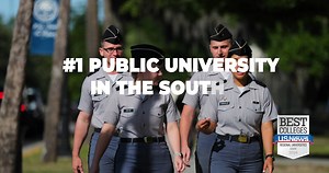 Continuing the Tradition! For the 13th straight year, U.S. News & World Report has ranked The Citadel as the best Public University in the South. Read more about the other notable ranking The Citadel received for Veterans, Undergraduate Teaching and Value here: https://bit.ly/3PIo1vC | The Citadel
