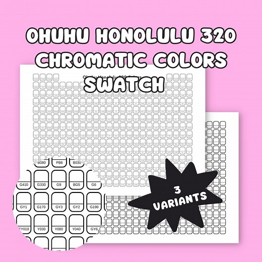 Ohuhu Honolulu 320 Color Swatch Chart Printable Marker Swatch Card Alcohol Marker Color Chart Digital Download PDF Chromatic Swatch Template - Etsy