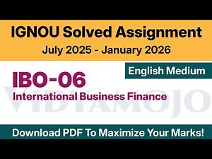 IGNOU IBO 06 Solved Assignment 2025-26 English Medium PDF Download | MCom: 4th Semester