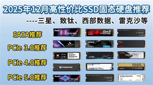 【年终总结】2025年有哪些值得推荐的ssd固态硬盘？详细到主控和颗粒型号，涵盖PCIE5.0/PCIE4.0/PCIE4.0/SATA，致钛/三星/西数等品牌