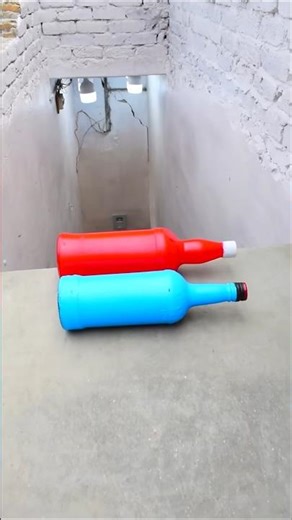 Red VS Blue Breaking glass bottle⚠️🔥Crushing Crunchy & Soft Things#shorts#asmr#satisfying