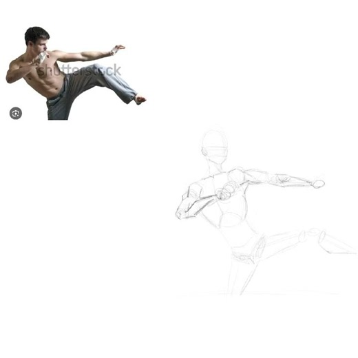 Timelapse of a fighting pose