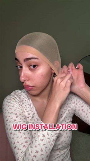 ‏Install my wig with me! #grwm #hair #wig #باروكه #pink