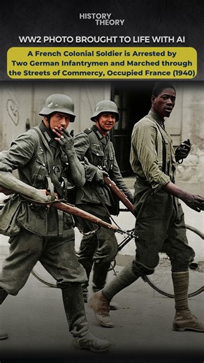 WW2 Photo Brought to Life: French Colonial Soldier is Arrested By German Soldiers in Lorraine France