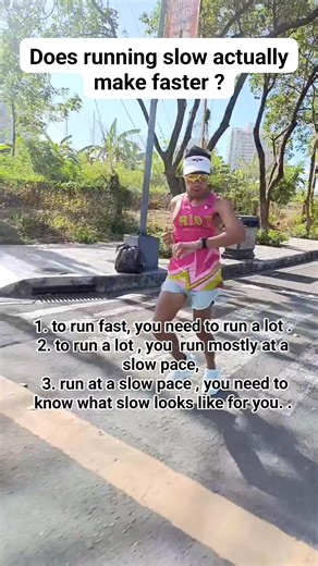 Does running slow actually make faster ? The concept of running slow is simple : 1 to run fast, you need to run a lot . 2 to run a lot , you run mostly at a slow pace . 3. run at a slow pace , you need to know what slow looks like for you. . Aerobic capacity increases through mileage. And aerobic capacity is your base your engine . The thing that keeps you going as a runner . #endurance #runner #tips #coach #forgeneralfitness | Welfredo Piano