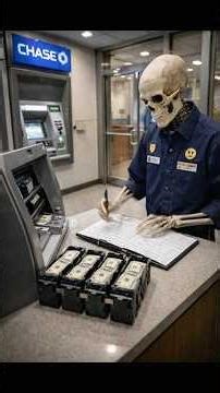 Skeleton Working Night Shift at Chase Bank 💀🏦 (Bank Meme)