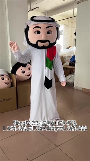 Arabic Girl Mascot Costume XL Size Printed People Style for Carnival & Festival EVA for Christmas Holiday