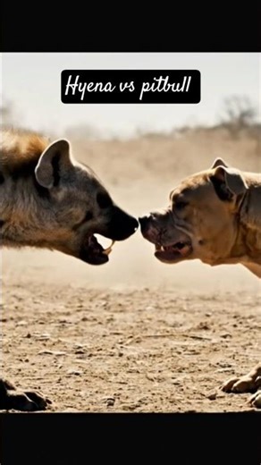 hyena vs pitbull dog fight 🐶#trendingshorts #pitbull #hyena #shorts #viral
