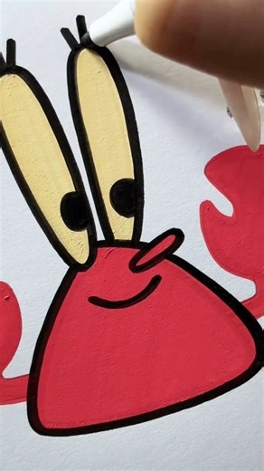 DrowDrop on Instagram: "Mr. Krabs 🦀 Funny Drawing for Kids | Easy Sponge Sea Character Art Tutorial #art #painting #kidsart"