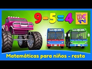 Aprende matemática para niños | Restando con los camiones monstruo por Brain Candy TV